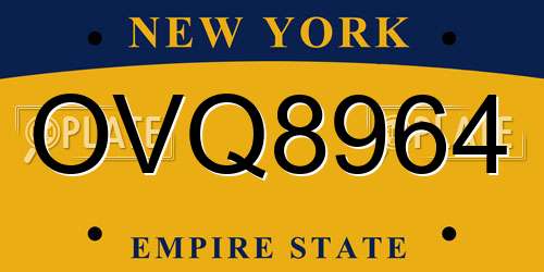 OVQ8964 New York License Plate