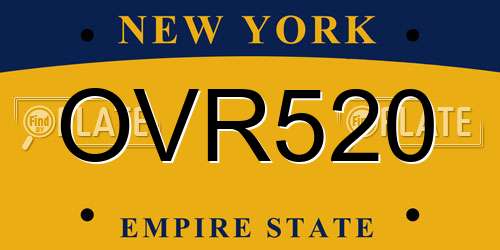 OVR520 New York License Plate
