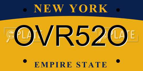 OVR52O New York License Plate