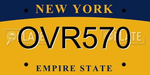 OVR570 New York License Plate