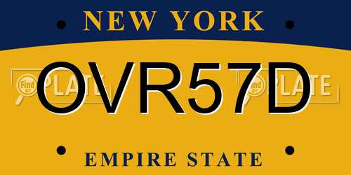 OVR57D New York License Plate