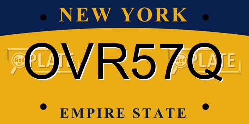 OVR57Q New York License Plate