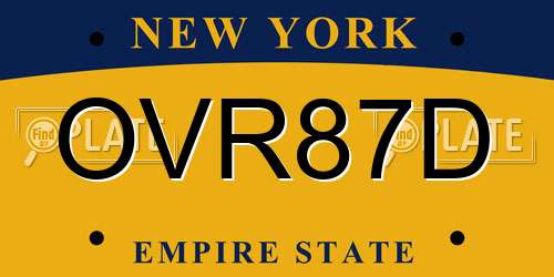 OVR87D New York License Plate