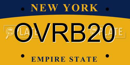 OVRB20 New York License Plate