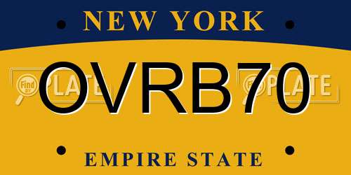 OVRB70 New York License Plate