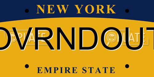 OVRNDOUT New York License Plate