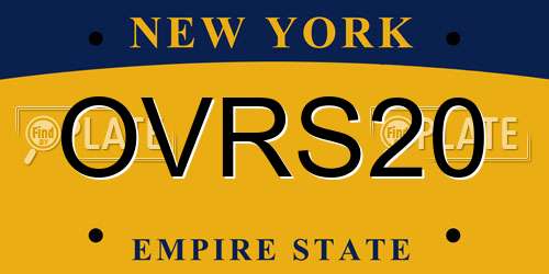 OVRS20 New York License Plate