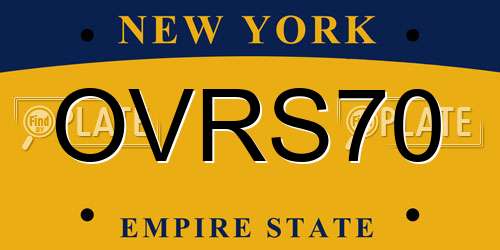OVRS70 New York License Plate