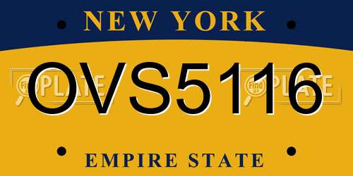 OVS5116 New York License Plate