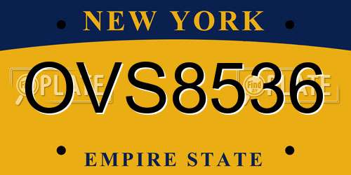 OVS8536 New York License Plate