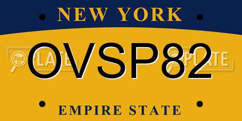 OVSP82 New York License Plate