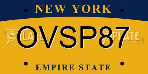 OVSP87 New York License Plate