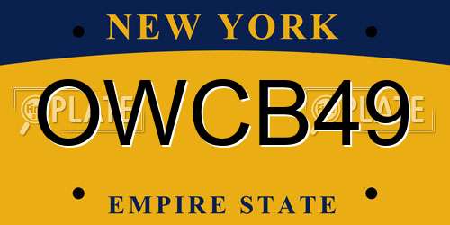 OWCB49 New York License Plate