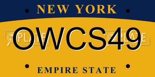OWCS49 New York License Plate