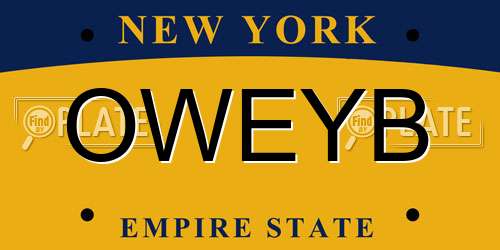 OWEYB New York License Plate
