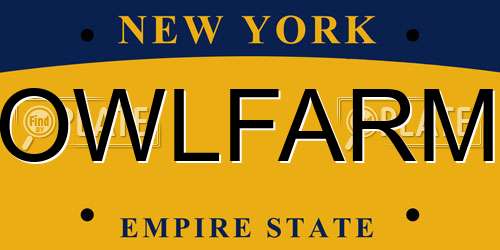 OWLFARM New York License Plate