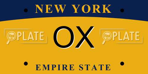 OX New York License Plate