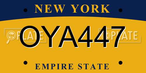OYA447 New York License Plate