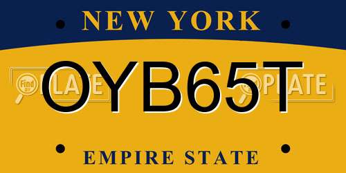OYB65T New York License Plate