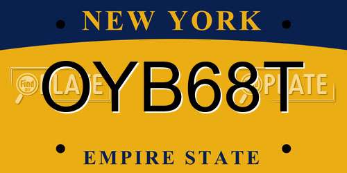 OYB68T New York License Plate