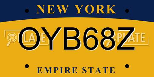 OYB68Z New York License Plate