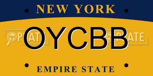 OYCBB New York License Plate