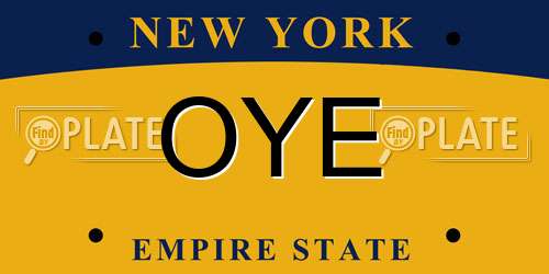 OYE New York License Plate