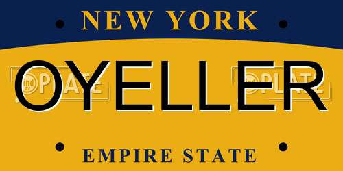 OYELLER New York License Plate