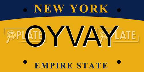 OYVAY New York License Plate