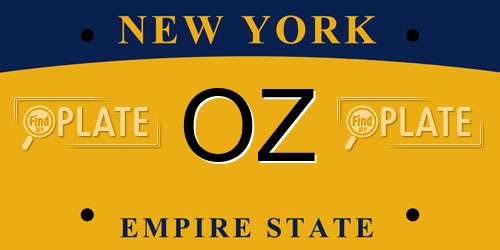 OZ New York License Plate