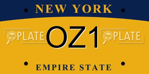 OZ1 New York License Plate