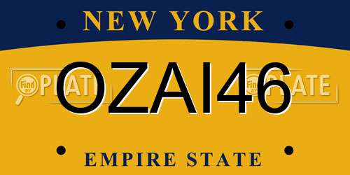 OZAI46 New York License Plate