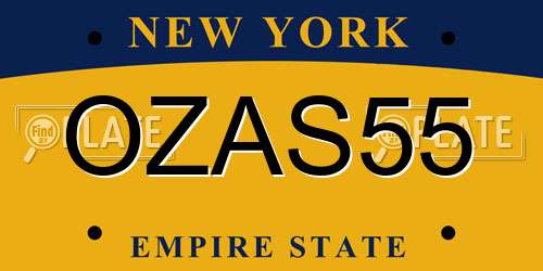 OZAS55 New York License Plate