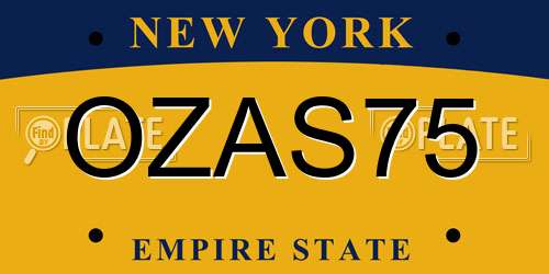 OZAS75 New York License Plate