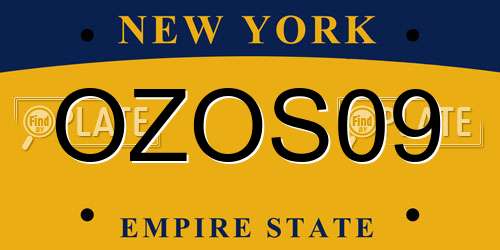 OZOS09 New York License Plate
