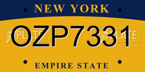 OZP7331 New York License Plate