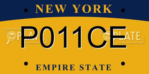 P011CE New York License Plate
