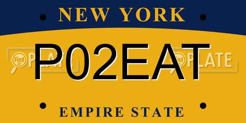 P02EAT New York License Plate