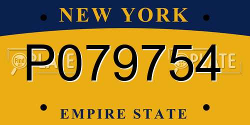 P079754 New York License Plate