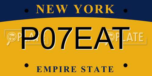 P07EAT New York License Plate