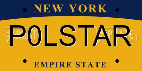P0LSTAR New York License Plate