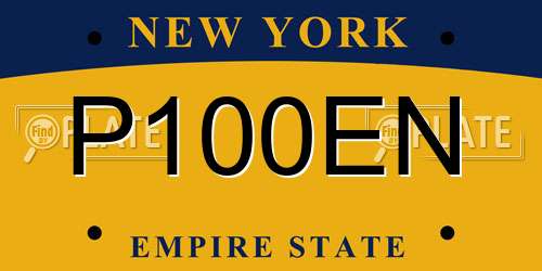 P100EN New York License Plate