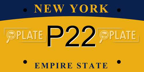 P22 New York License Plate