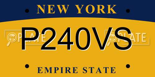 P240VS New York License Plate