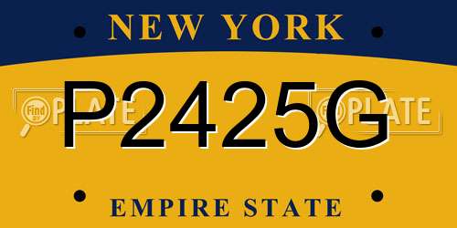 P2425G New York License Plate