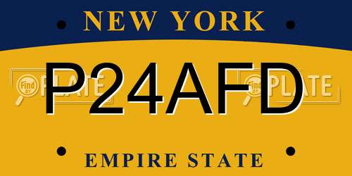 P24AFD New York License Plate