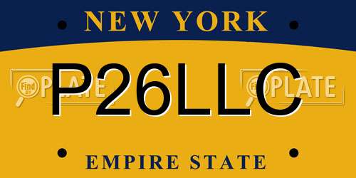 P26LLC New York License Plate