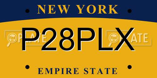 P28PLX New York License Plate