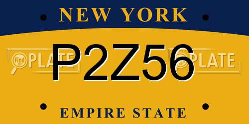 P2Z56 New York License Plate