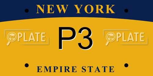 P3 New York License Plate